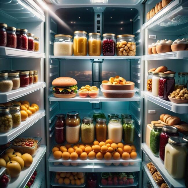 Chronienie delikatnych produktów spożywczych w lodówce no frost